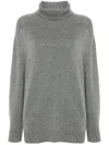 Eric Bompard Raglan-sleeves Turtleneck Sweater In Grau