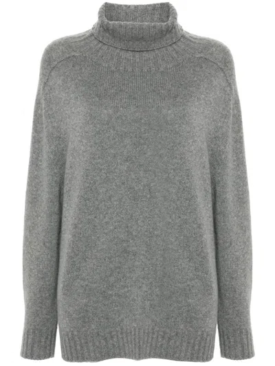 Eric Bompard Raglan-sleeves Turtleneck Sweater In Grau