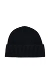 Bompard Ribbed Beanie Hat In Black
