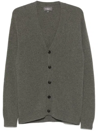 Eric Bompard Ribbed Cardigan In Grey