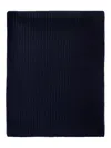 Eric Bompard Ribbed Cashmere Scarf In Blue