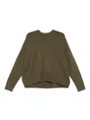 Eric Bompard Ribbed Crew-neck Sweater In Green