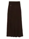 Eric Bompard Ribbed Flared Midi Skirt In Brown