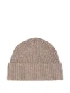 Eric Bompard Ribbed-knit Beanie Hat In Gray
