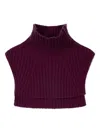 Eric Bompard Ribbed-knit Bib In Purple