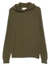 Eric Bompard Ribbed-knit Hooded Sweater In Green