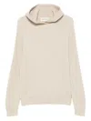 Eric Bompard Ribbed-knit Hooded Sweater In Neutral