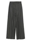 Eric Bompard Ribbed Straight Trousers In Gray