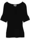Eric Bompard Ribbed T-shirt In 黑色