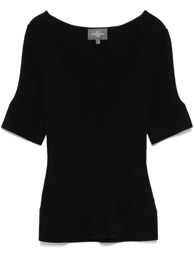 Eric Bompard Ribbed T-shirt In 黑色