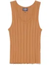 Eric Bompard Ribbed Tank Top In Brown