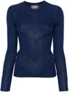 Eric Bompard Ribbed Top In Blue