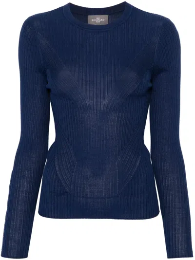 Eric Bompard Ribbed Top In Blue