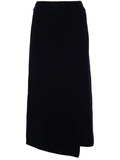 Eric Bompard Ribbed Wrap Skirt In Blau