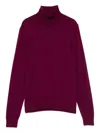 Eric Bompard Roll-neck Cashmere Sweater In Burgundy
