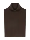 Eric Bompard Roll-neck Ribbed-knit Scarf In Brown