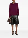 Eric Bompard Round-neck Ribbed Sweater In Purple