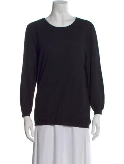 Pre-owned Eric Bompard Scoop Neck Sweater In Black