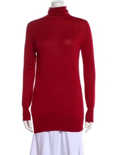 Pre-owned Eric Bompard Silk Turtleneck Sweater In Red