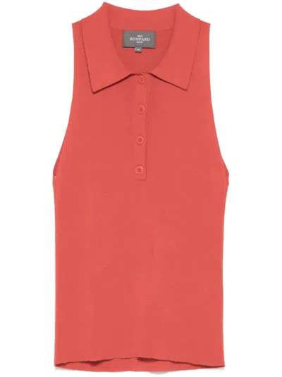 Eric Bompard Sleeveless Polo Top In Red