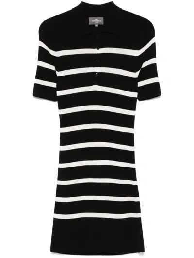 Eric Bompard Stripped Polo Mini Dress In Black