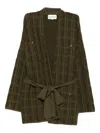 Eric Bompard Textured Belted Cardigan In Green