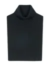 Eric Bompard Turtleneck Ribbed Scarf In Black
