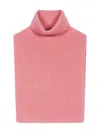 Eric Bompard Turtleneck Ribbed Scarf In Pink