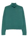 Eric Bompard Turtleneck Seamless Jumper In Green