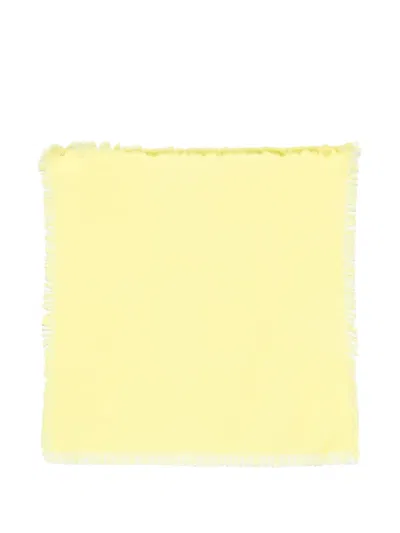 Eric Bompard Twill Square Scarf In Yellow