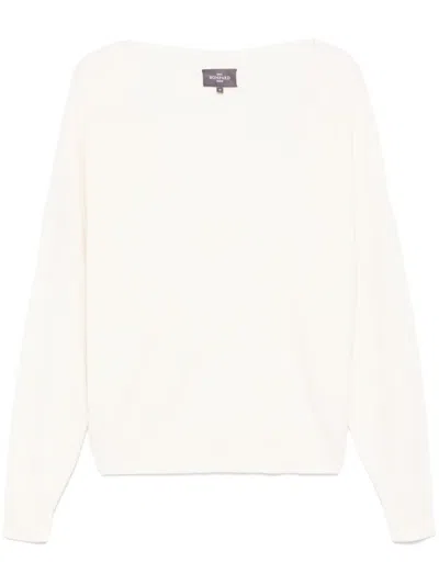 Eric Bompard V-neck Sweater In White