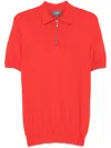 Eric Bompard Zip-up Piqué Polo Shirt In Red