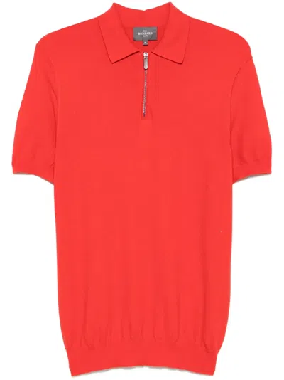 Eric Bompard Zip-up Piqué Polo Shirt In Red