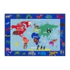 Eric Carle Elementary World Map Print Loomed Rectangular Indoor Accent Rug In Multi
