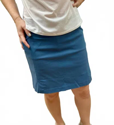Eric Casual Solid Skort In Dusty Blue