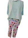 Eric Casual Women's Bouquet Pants In Pink Multi In Multi
