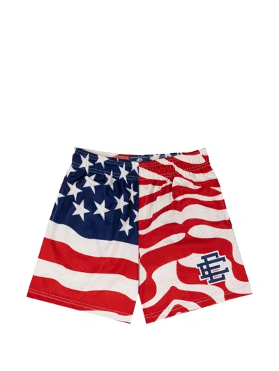 Eric Emanuel American Flag Track Shorts In Multi