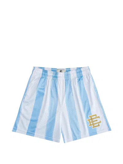 Eric Emanuel Argentia Striped Mesh Shorts In Blue