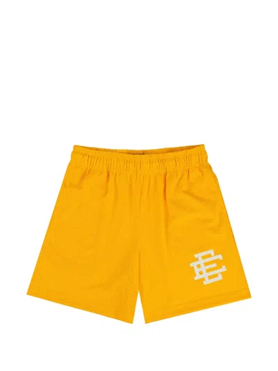 Eric Emanuel Basic Logo-print Mesh Shorts In Yellow