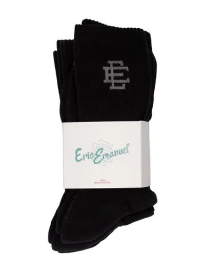 Pre-owned Eric Emanuel Ee 3 Pack Knit Socks W/tags In Black