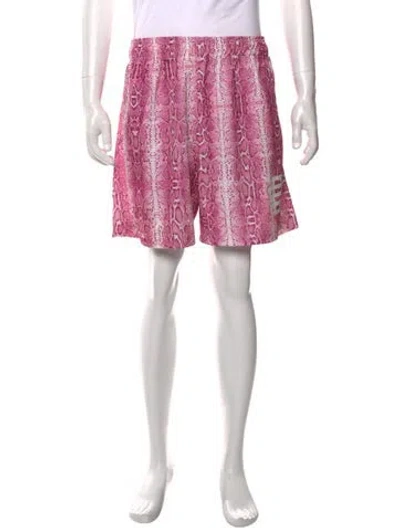 Pre-owned Eric Emanuel Ee Animal Print Jogger Shorts In Pink