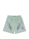 Eric Emanuel Ee Basic Bolt-print Mesh Shorts In Green