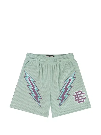 Eric Emanuel Ee Basic Bolt-print Mesh Shorts In Green