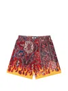 Eric Emanuel Ee Basic Flame-print Shorts In Multi