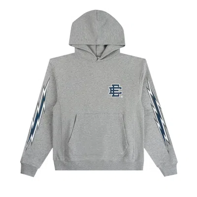 Pre-owned Eric Emanuel Ee Basic Hoodie 'heather Grey W/ Navy Bolt' | Men's Size Xl In Gray
