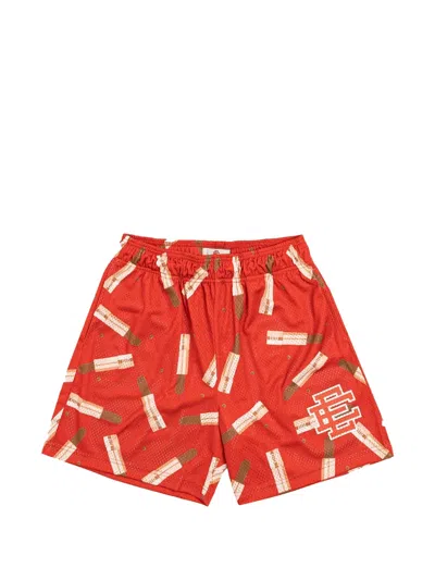 Eric Emanuel Ee Basic Lipstick Logo-print Mesh Shorts In Multi