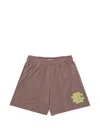Eric Emanuel Ee Basic Logo-print Mesh Shorts In Brown
