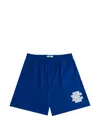Eric Emanuel Ee Basic Metallic-logo Shorts In Blue
