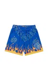 Eric Emanuel Ee Basic Paisley And Flame-print Basic Shorts In Multi