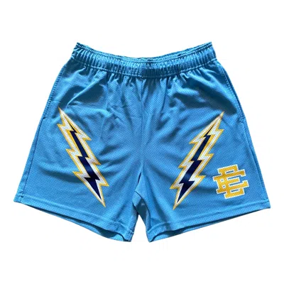 Pre-owned Eric Emanuel Ee Basic Short 'carolina Bolt' | Blue | Men's Size M